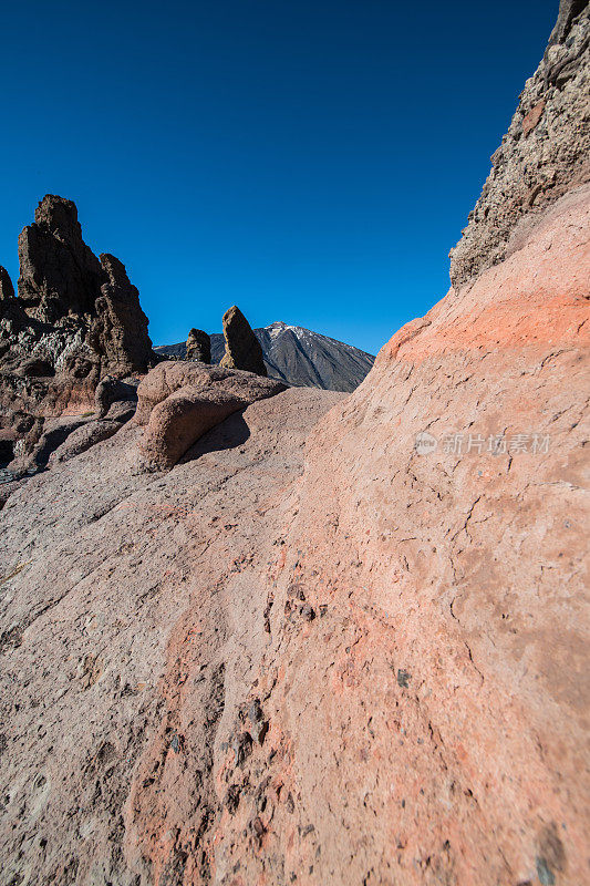 Roque Cinchado岩层全景与Pico del Teide